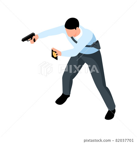 Isometric Policeman Illustration Isometric Policeman Illustration 82037701