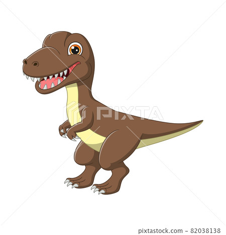 Cartoon brown dinosaur tyrannosaurus rex Cartoon brown dinosaur tyrannosaurus rex 82038138