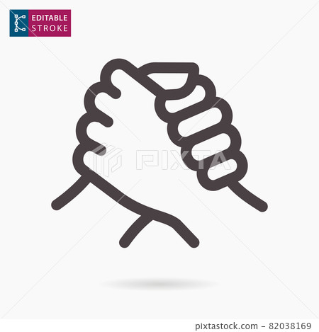 Handshake line icon on white background. Editable stroke. 82038169