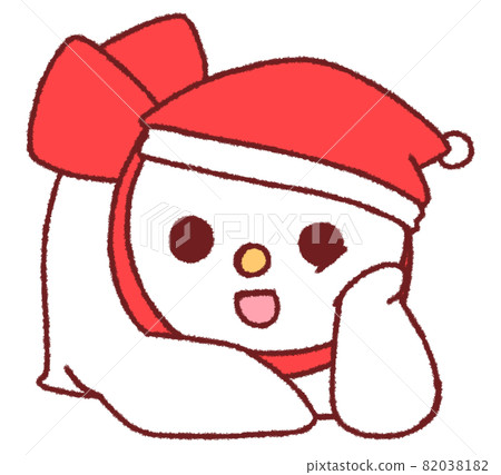 一個躺著做臉頰貼的雪人（紅色） 82038182