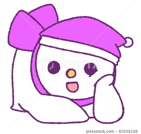 一個雪人躺下做臉頰貼(紫色) 一個雪人躺下做臉頰貼(紫色) 82038188