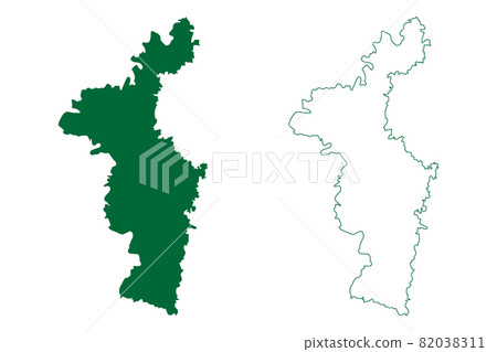 Nadia district (West Bengal State, Republic of India) map vector illustration, scribble sketch Nadia map 82038311