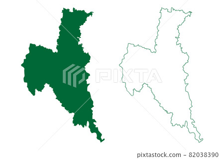 North 24 Parganas district (West Bengal State, Republic of India) map vector illustration, scribble sketch 24 PGS or North Twenty Four Parganas map 82038390