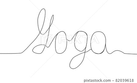 Yoga lettering word Continuous line drawing. inscription YOGA Yoga lettering word Continuous line drawing. inscription YOGA 82039618