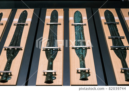 Ancient Izumo bronze sword on display 82039744