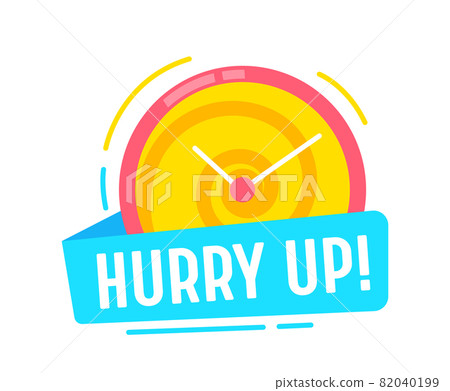 Hurry Up Time Reminder Banner, Special Offer... - Stock Illustration ...