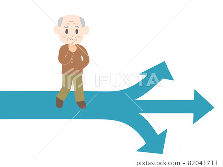 Person at the crossroads: Senior male illustration Person at the crossroads: Senior male illustration 82041711
