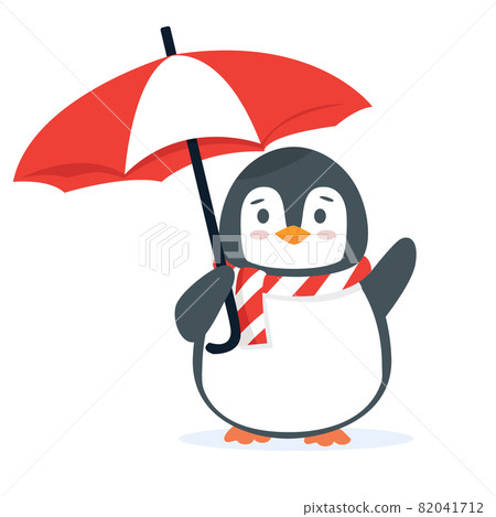 Cute Penguin animal cartoon with umbrella Cute Penguin animal cartoon with umbrella 82041712