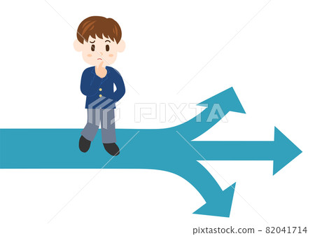 十字路口的人:高中男生插畫 十字路口的人:高中男生插畫 82041714