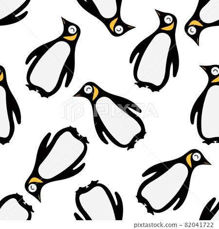 Cute Penguin cartoon seamless pattern - Stock Illustration [82041722 ...