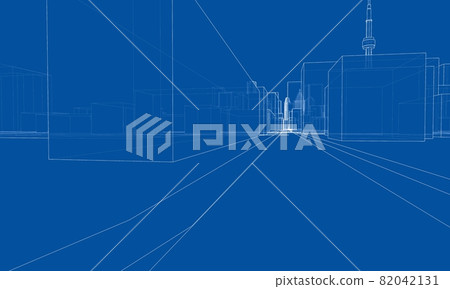 Vector 3d urban landscape. Buildings and roads - Stock Illustration ...