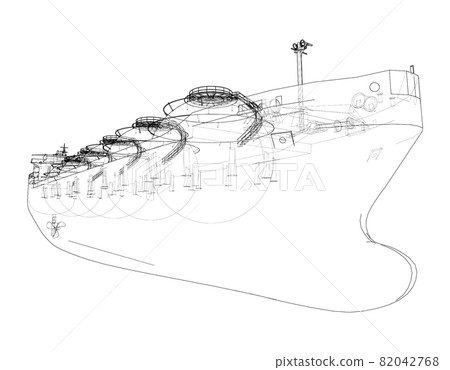 Large gas tanker or LNG carrier. Vector 82042768