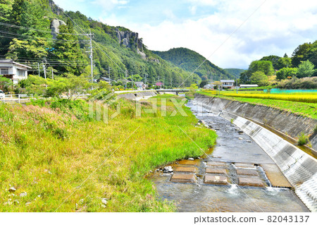 Nametsu River / Uchiyama Gorge Overlooking the Shibusawa Eiichi Poetry Monument (Saku City, Nagano Prefecture) [2021.9] 82043137