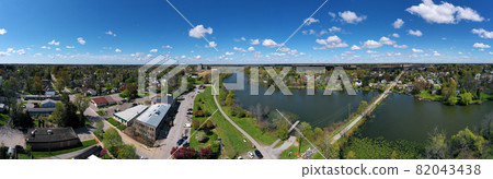 Aerial panorama view of downtown Waterford, Ontario, Canada Aerial panorama view of downtown Waterford, Ontario, Canada 82043438
