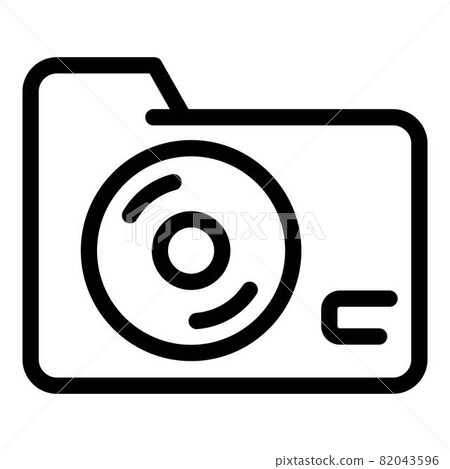 Modern audio music folder icon, outline style 82043596