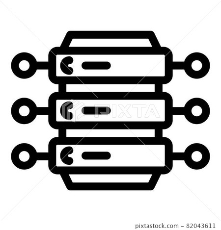 Digital server data icon, outline style - Stock Illustration [82043611 ...