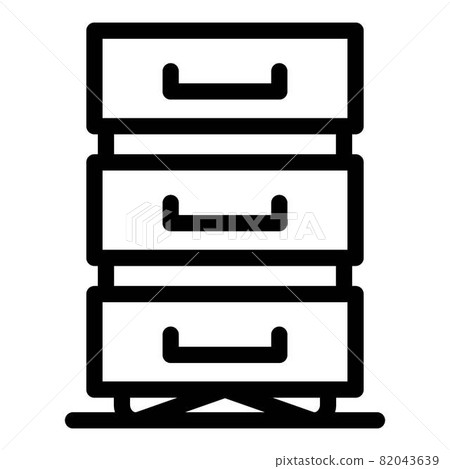 Data file drawer icon, outline style Data file drawer icon, outline style 82043639