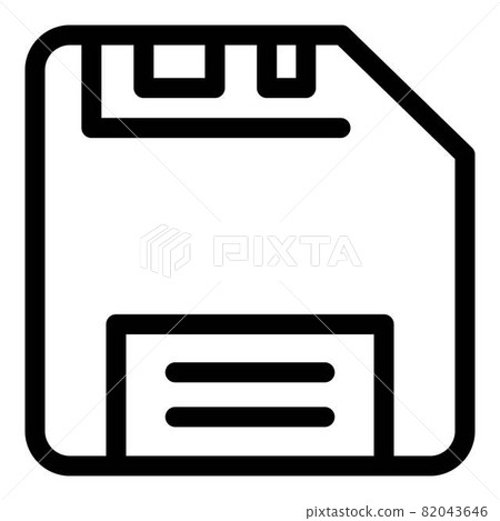 Old floppy disk icon, outline style Old floppy disk icon, outline style 82043646