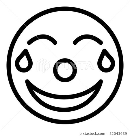 Laughing emoji icon, outline style Laughing emoji icon, outline style 82043689