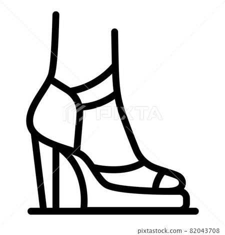 French woman shoes icon, outline style 82043708