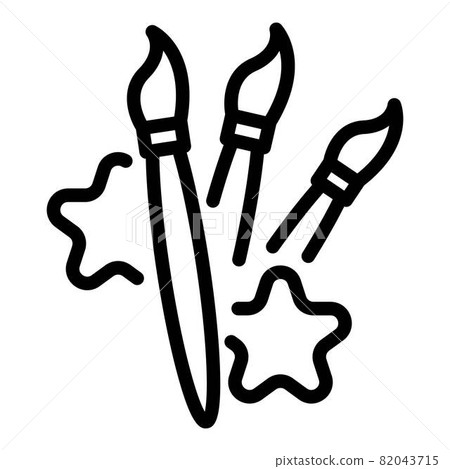 French paintbrushes icon, outline style French paintbrushes icon, outline style 82043715