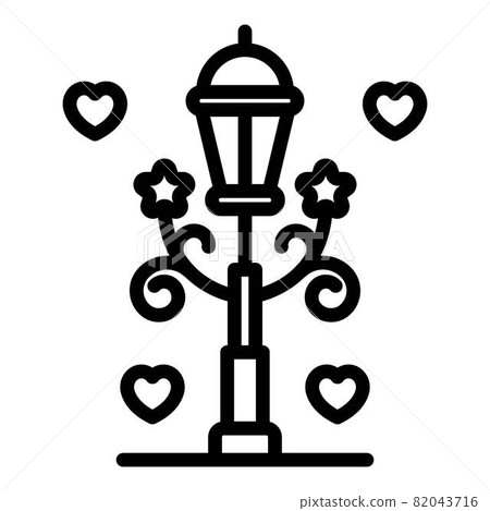 Retro french light pillar icon, outline style 82043716
