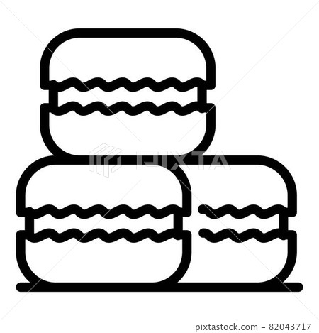 French macaroons icon, outline style 82043717