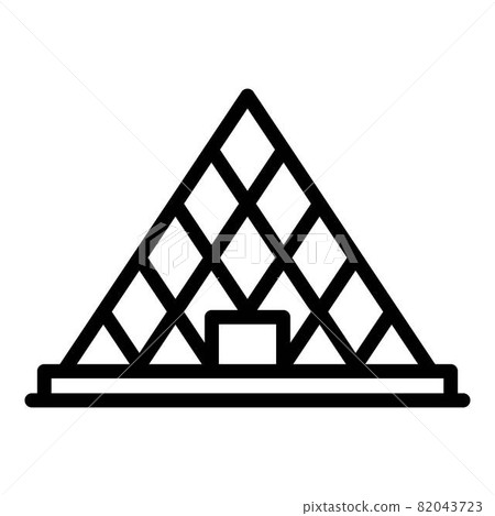 French glass pyramide icon, outline style 82043723