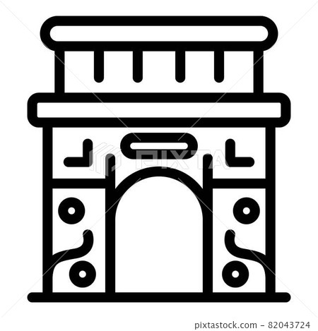 Paris triumphal arch icon, outline style 82043724