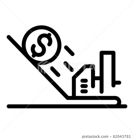 Trade war money fall icon, outline style Trade war money fall icon, outline style 82043781