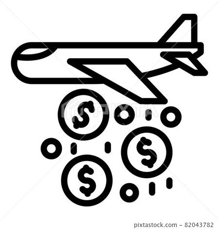 Trade war airplane icon, outline style 82043782