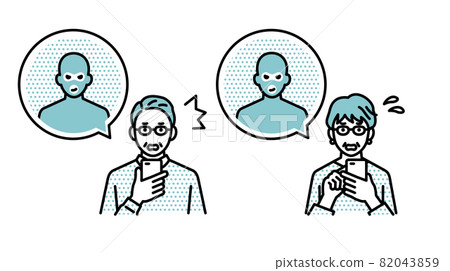 Old man suffering a smartphone crime Old man suffering a smartphone crime 82043859