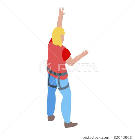 Indoor climbing icon, isometric style 82043908