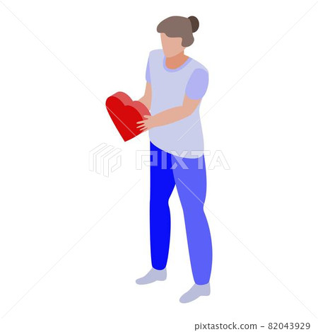Volunteer keep love icon, isometric style Volunteer keep love icon, isometric style 82043929