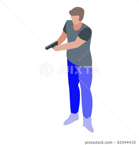 Pistol shooter icon, isometric style Pistol shooter icon, isometric style 82044410