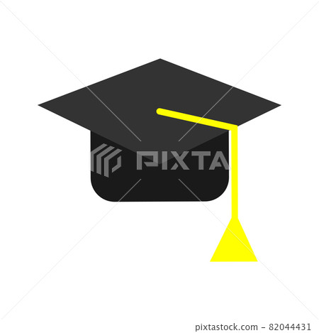 University education hat vector graduation illustration student. School university hat icon academic college learning degree. Cap uniform ceremony. High school university hat pictogram icon person 82044431