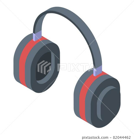 Shooting sport headphones icon, isometric style 82044462