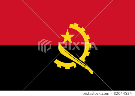 Flag Angola vector illustration symbol national country icon. Freedom nation flag Angola independence patriotism celebration design government international official symbolic object culture 82044524
