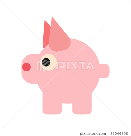 Pig animal vector icon illustration mammal cartoon isolated white cute. Pet pig icon agriculture piglet pink. Funny character pork domestic adorable drawing. Shape mascot livestock mammal animal 82044568