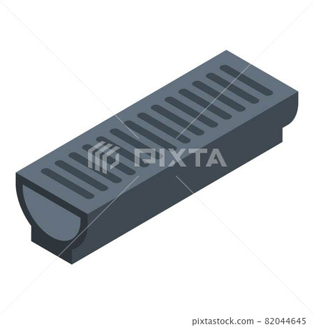 Ground gutter icon, isometric style 82044645