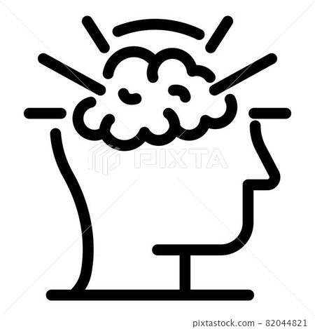 Brilliant brain icon, outline style Brilliant brain icon, outline style 82044821