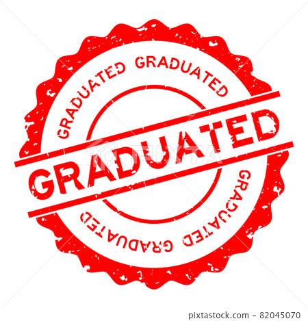 Grunge red graduated word round rubber seal stamp on white background 82045070