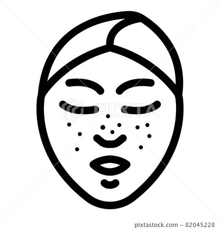 Black dots on the face icon, outline style Black dots on the face icon, outline style 82045228