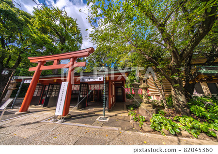 日本日江神社的東京城市景觀。山王稻荷神社 八坂神社 猿田彥神社 參拜入口。一上千本鳥居 82045360