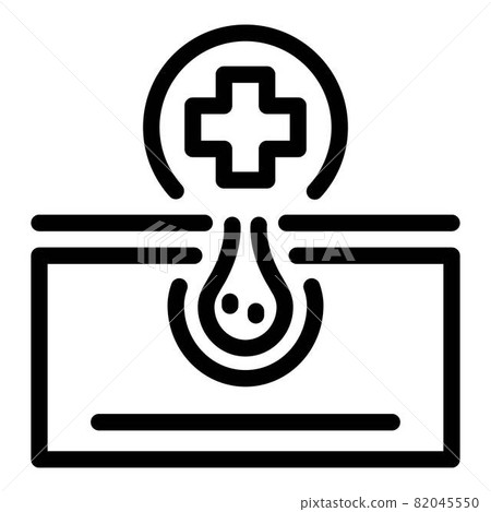 Hair bulb and cross icon, outline style 82045550