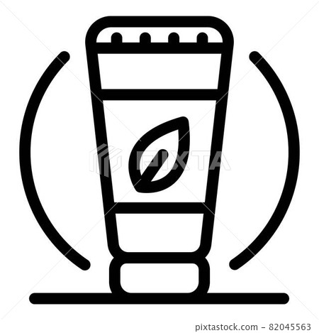 Tube of natural cream icon, outline style Tube of natural cream icon, outline style 82045563