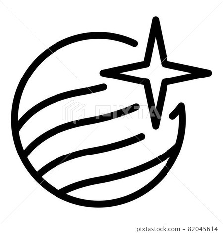 Planet and star icon, outline style Planet and star icon, outline style 82045614