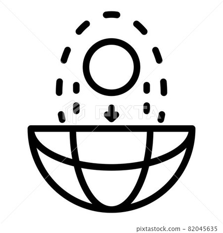The core of the planet icon, outline style 82045635