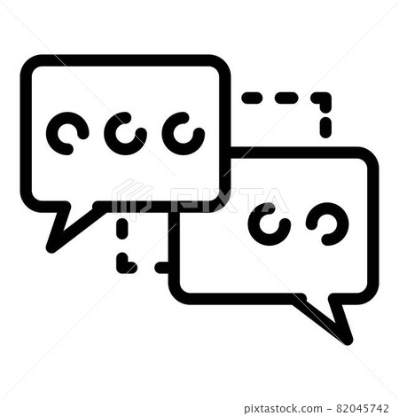 Chat bubbles with ellipses icon, outline style Chat bubbles with ellipses icon, outline style 82045742