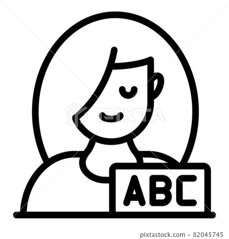 Girl abc icon, outline style 82045745